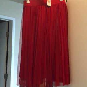 Red tulle skirt